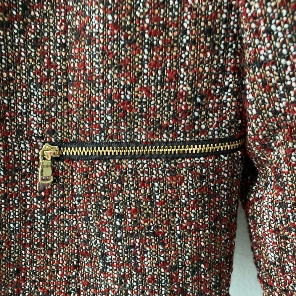 Nine West Size 12 Multicolored Full Lined Collarless Open Front Blazer - Picture 5 of 15